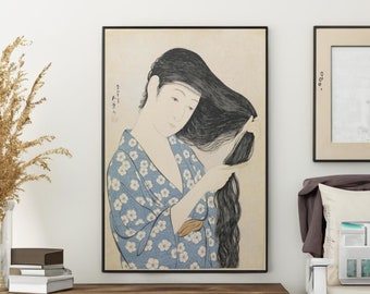 橋口五葉の日本美術版画:髪を梳かす女性 浮世絵ポスター - Etsy 橋口五葉の日本美術版画:髪を梳かす女性 浮世絵ポスター - Etsy