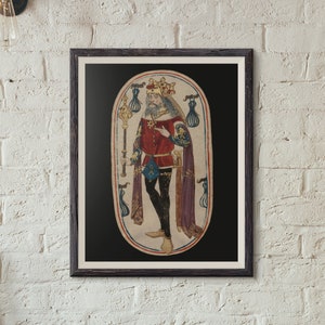 King of Tethers from The Cloisters Playing Cards Canvas/Poster Wall Art, Tarot Card Print, Witchy Decor