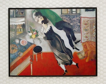 The Birthday by Marc Chagall Canvas/Poster Wall Art Reproduction, Cubism Print