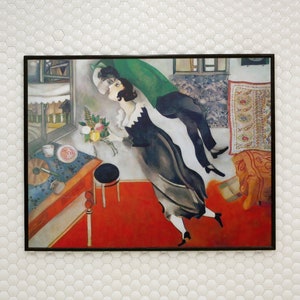The Birthday by Marc Chagall Canvas/Poster Wall Art Reproduction, Cubism Print