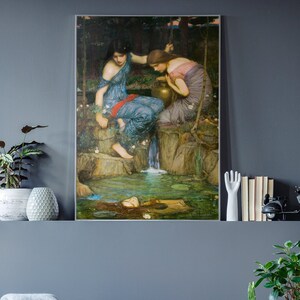 John William Waterhouse Ninfe trovare la testa di Orfeo Canvas / Poster Art Riproduzione, Romanticismo Art Print, Mitologia Wall Art