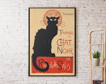 Chat Noir Vintage Poster: Theophile Steinlen Jugendstil Druck