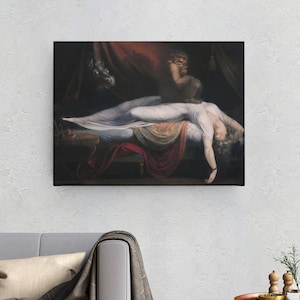 Henry Fuseli The Nightmare (1781) Canvas/Poster Art Reproduction, Romanticism Art Print, Famous Painting Canvas