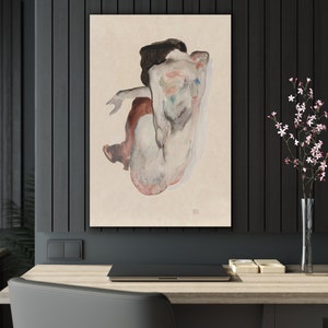 Egon Schiele Naked Lady, Print, Poster, Framed, Canvas, Wall Art, Female Body, Paintings, Prints, Women Line, Reproduction, Home Decor, Gift