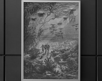 Jules Verne's Twenty Thousand Leagues Under the Seas, Alphonse de Neuville Illustration, Canvas Print