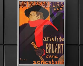ロートレック 【AMBASSADEURS】　lithograph Ambassadeurs: Aristide Bruant Originally by Toulouse-Lautrec