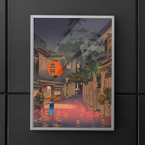 Tsuchiya Koitsu Ushigome Kagurazaka Canvas/Poster Wall Art, Vintage Woodblock Print, Japanese Art Reproduction, Shin Hanga Art