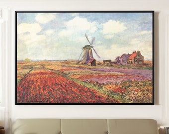 モネのチューリップ畑の版画：ハーグ、印象派の風景画 - Etsy 日本