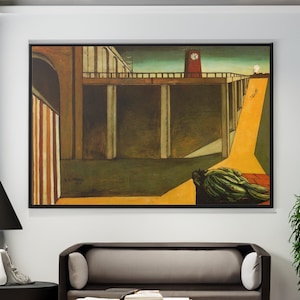 Giorgio de Chirico Gare Montparnasse Lienzo/Póster Reproducción de arte de pared, Pintura italiana, Impresión de paisaje famoso enmarcado