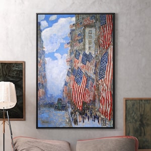 Der vierte Juli von Childe Hassam Leinwand / Poster Wand Kunst Reproduktion, amerikanische Flagge Art Print