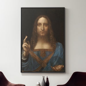 Salvator Mundi de Leonardo da Vinci Lienzo/Póster Reproducción de arte de pared, Impresión de pintura de Jesús