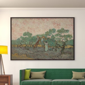 Women Picking Olives by Vincent van Gogh Canvas/Poster Wall Art Reproduction