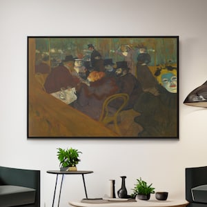 Henri de Toulouse Lautrec Moulin Rouge Canvas/Poster Art Reproduction, Post Impressionism Art Canvas, Vintage Fine Art Print, Lautrec Art