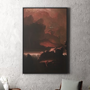 Sadak in Search of the Waters of Oblivion by John Martin Canvas/Poster Wall Art Reproduction, Romanticism Painting Print