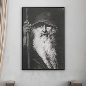 Odin in the Guise of a Wanderer by Georg von Rosen Canvas/Poster Wall Art Reproduction, French Painting Print