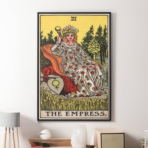 The Empress Tarot Card Canvas/Poster Wall Art Reproduction, Mystical Painting Print