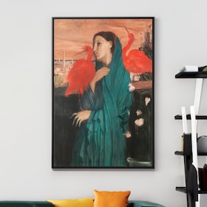 Edgar Degas Young Woman with Ibis Canvas/Poster Wall Art Reproduction