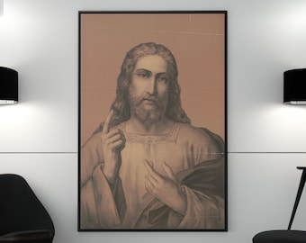 Vintage Jesus Christ Painting Print on Canvas/Poster Wall Art Reproduction