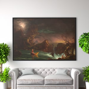 Thomas Cole The Voyage of Life: Manhood Canvas/Poster Wall Art Reproduction, Romanticism Landscape Painting Print