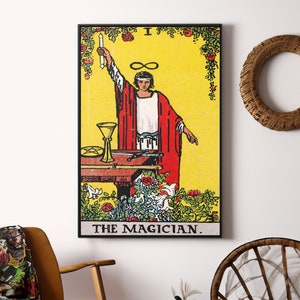 La carte de tarot du magicien, toile/affiche, reproduction d'art mural, impression de peinture psychique