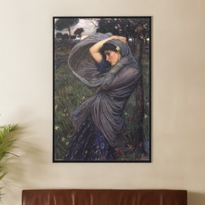 John William Waterhouse Boreas Canvas/Poster Art Reproduction, Romanticism Art Print, Mythology Wall Art, Waterhouse Print