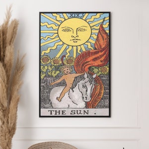 La carte de Tarot du Soleil, toile/affiche, reproduction d'art mural