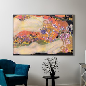Gustav Klimt Water Serpents II Canvas/Poster Art Reproduction, Art Nouveau Print, Klimt Wall Art, Housewarming Gift