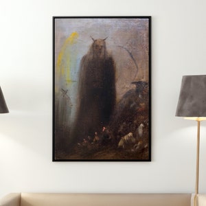 Gespenstische Vision von Francisco de Goya Leinwand/Poster Kunst Reproduktion, Goya Kunstdruck, Horror Wandkunst, Romantik Gemälde