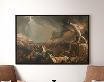 Thomas Cole 'Destruction' Canvas Print: Empire Landscape Wall Art