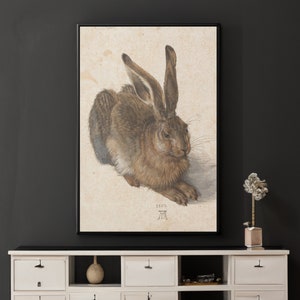 Albrecht Durer Young Hare Canvas/Poster Art Reproduction, Animal Wall Art, Rabbit Art Print, Hare Painting