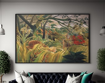 アンリ・ルソー：熱帯嵐の中の虎 アートプリント 1891 - Etsy 日本