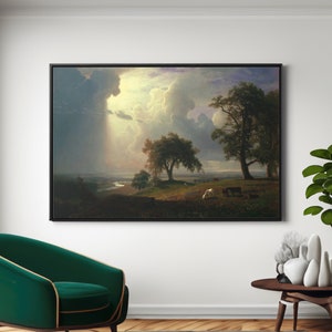 California Spring Albert Bierstadt Canvas Wall Art, Landscape Painting Print, Museum Poster, Framed Art Neutral