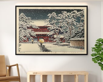 川瀬巴水 増上寺雪景色版画 新版画 - Etsy 日本