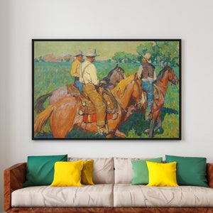 Maynard Dixon Home Pastures Canvas/Poster Wall Art Reproduction, Southwestern Print