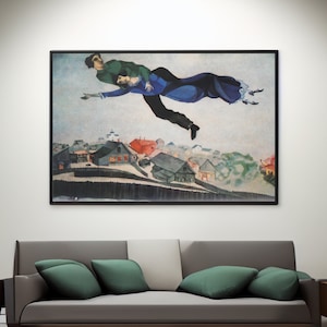 Over the Town by Marc Chagall Canvas/Poster Wall Art, Cubism Print