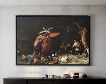The Temptation of St Anthony Art Print: Surreal Weird Wall Art - Etsy