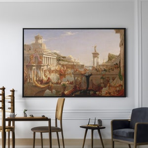 Thomas Cole The Consummation The Course of the Empire Canvas/Poster Art Reproduction, Landscape Wall Art, Romanticism Painting Print