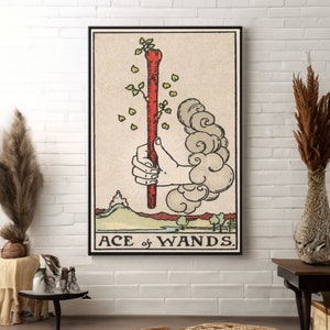 Ace of Wands Tarot Card Toile/Affiche Décoration murale