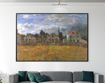 Houses at Argenteuil by Claude Monet Canvas/Poster Wall Art Reproduction