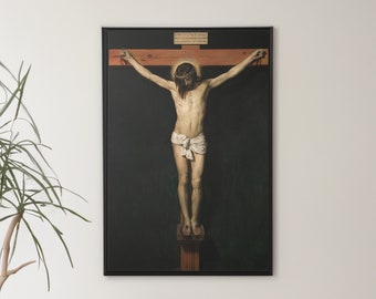 Christ Crucified by Diego Velazquez Canvas Wall Art Reproduction, Religious Jesus Cross Painting Print