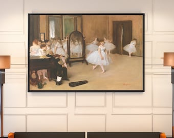 Edgar Degas The Dancing Class Canvas/Poster Wall Art Reproduction, Ballerina Painting Print
