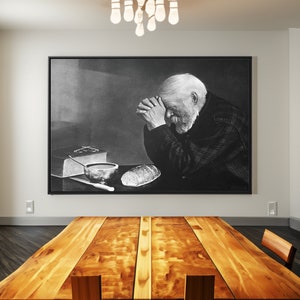 Eric Enstrom Grace Man Praying Over Bread Canvas/Poster Wall Art Reproduction