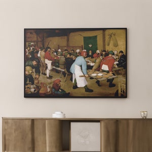 Pieter Bruegel Peasant Wedding Canvas/Poster Art Reproduction, Dutch Painting, Flemish Art Print, Renaissance Wall Art