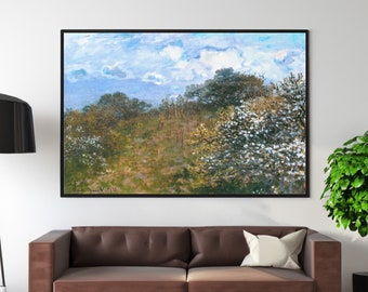 Claude Monet Reproducción de arte de pared en lienzo de primavera, impresión de pintura impresionista francesa, cartel de paisaje