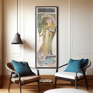 Lienzo enmarcado de Alphonse Mucha Gismonda Art Nouveau (20.0 x 60.0 in)