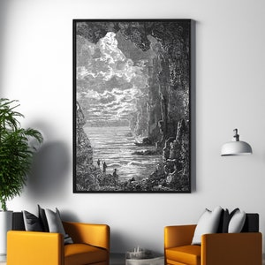Journey to the Center of the Earth Poster/Canvas Print, Ilustration From The Jules Verne Novel by Édouard Riou