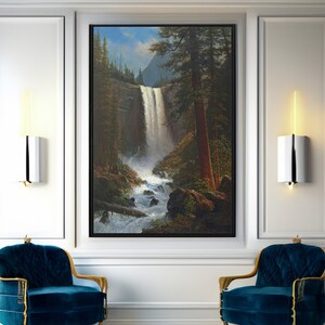 Albert Bierstadt Vernal Falls Canvas/Poster Art Reproduction, Neo Romantic Wall Art, Vintage Landscape Art Print
