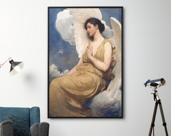 Abbott Handerson Thayer Angel Art Print: Vintage Winged Figure Canvas/Poster