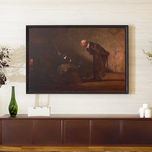 Carl Spitzweg The Alchemist Canvas/Poster Art Reproduction, German Wall Art, Scientist Art Print