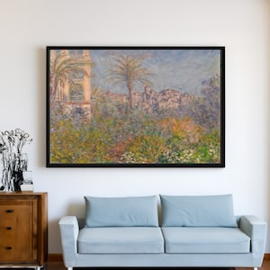 Claude Monet Villas en Bordighera Lienzo/Póster Reproducción de arte de pared, Impresión de pintura de paisaje impresionista francés